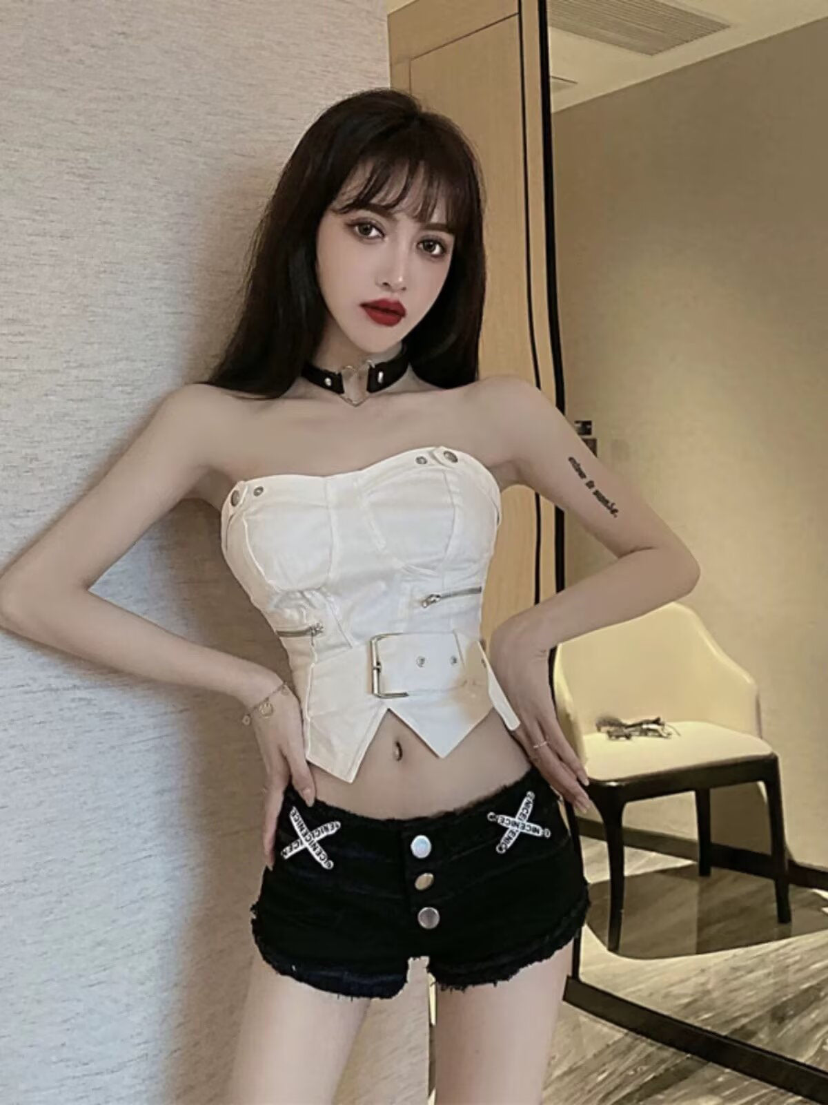 Solid Mid-Rise Hot Pants