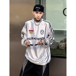 Men Typography Printed Round Neck Oversized T-shirt