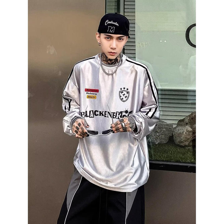 Men Typography Printed Round Neck Oversized T-shirt