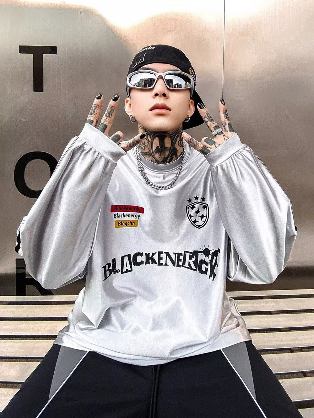 Men Typography Printed Round Neck Oversized T-shirt