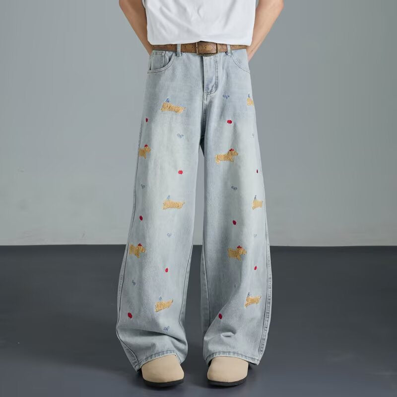 Women Regular Fit Mid-Rise Light Fade Embroidered Jeans