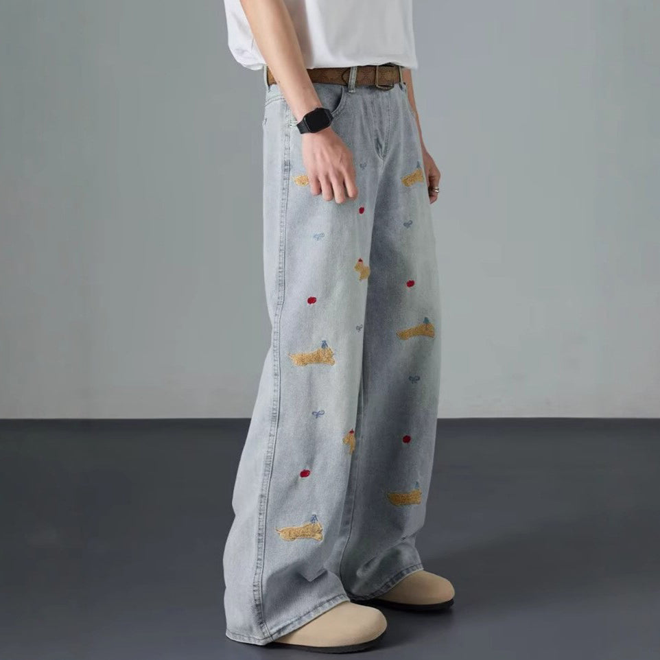 Women Regular Fit Mid-Rise Light Fade Embroidered Jeans