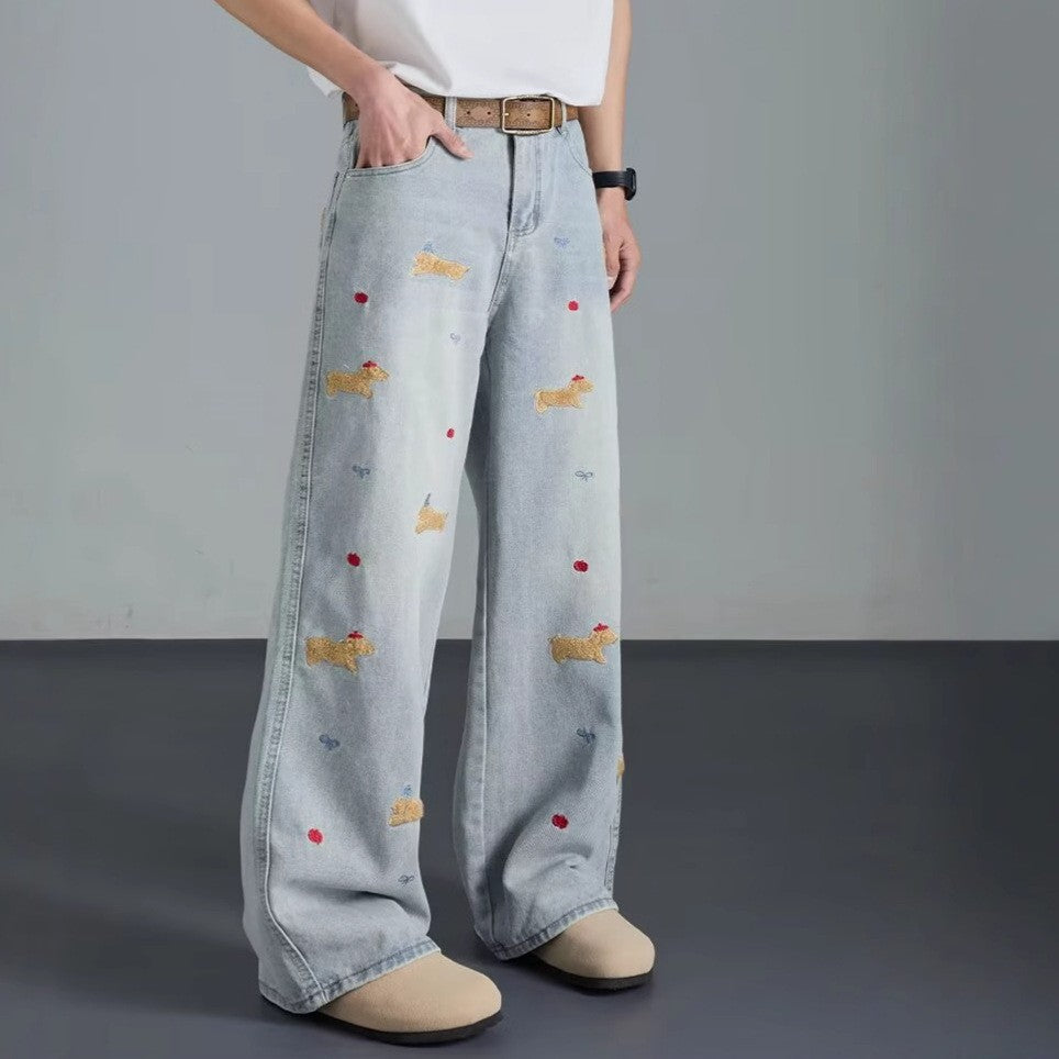 Women Regular Fit Mid-Rise Light Fade Embroidered Jeans