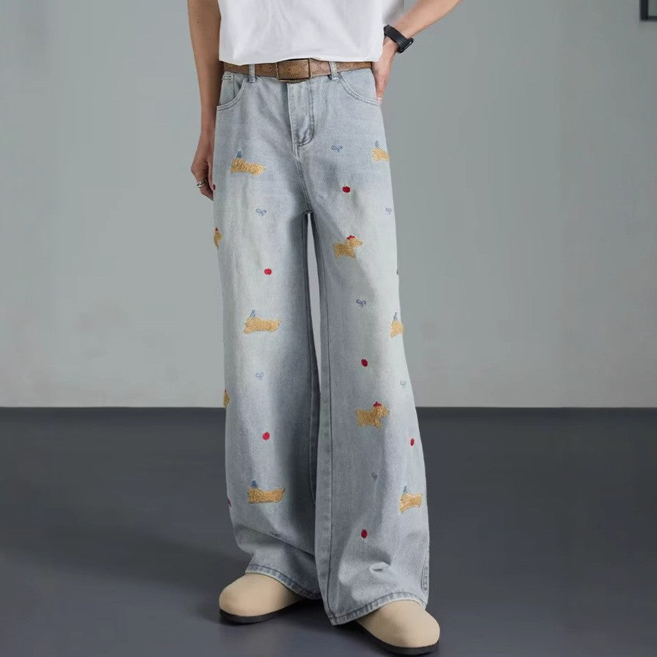 Women Regular Fit Mid-Rise Light Fade Embroidered Jeans
