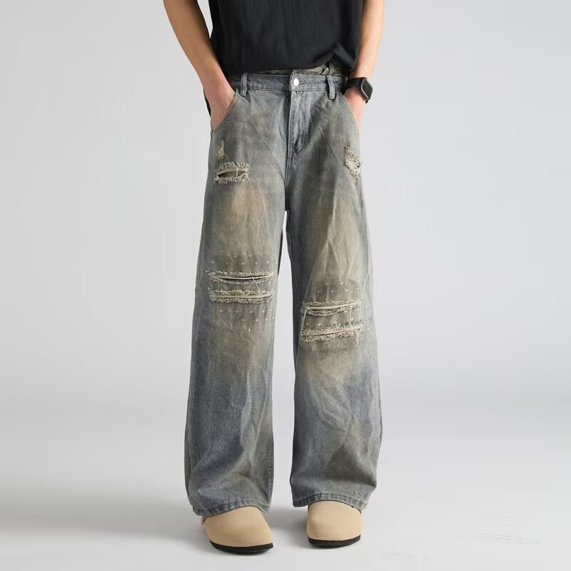 Women Regular Fit Mid-Rise Highly Distressed Heavy Fade Jeans