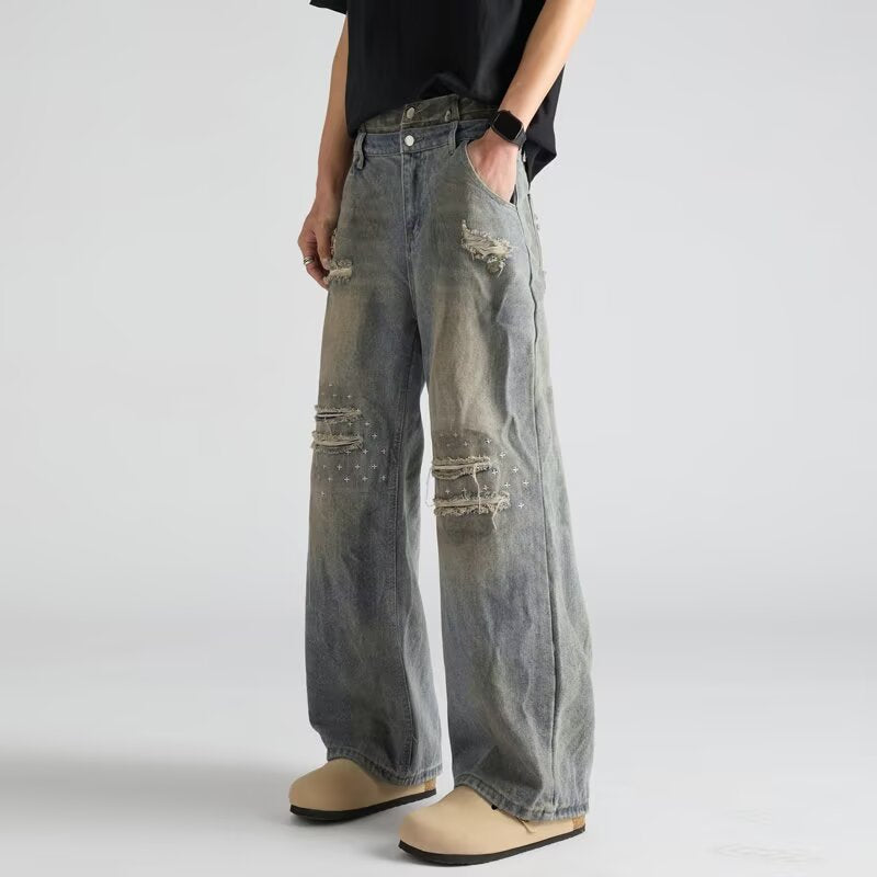 Women Regular Fit Mid-Rise Highly Distressed Heavy Fade Jeans