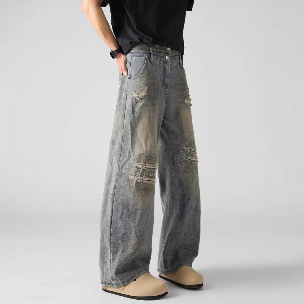 Women Regular Fit Mid-Rise Highly Distressed Heavy Fade Jeans