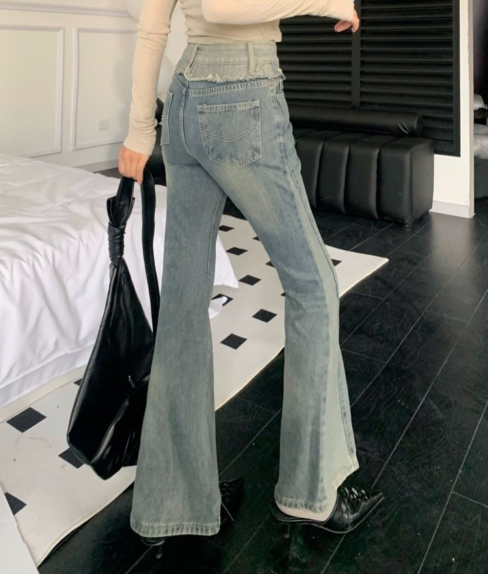 Women Wide Leg Light Fade Jeans