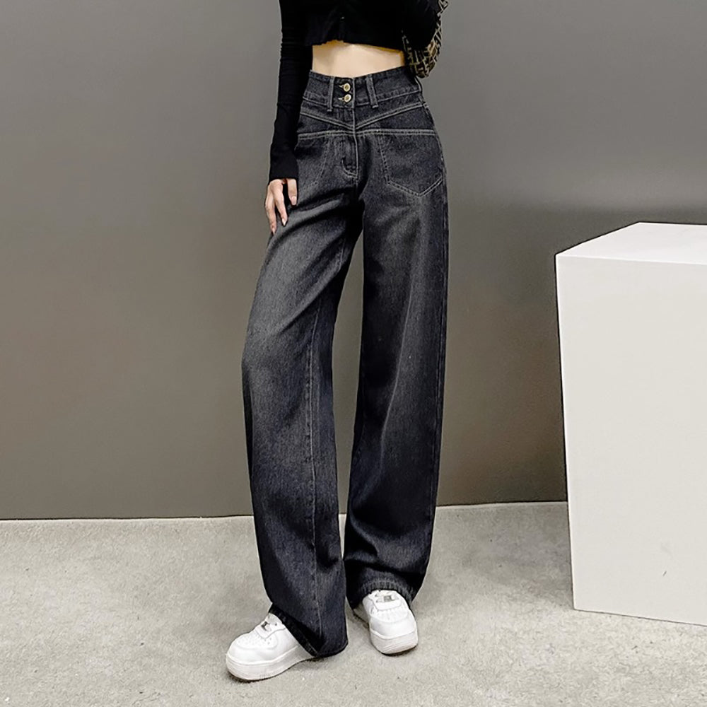 Mid-Rise Straight Fit Jeans