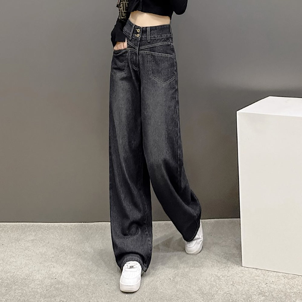 Mid-Rise Straight Fit Jeans