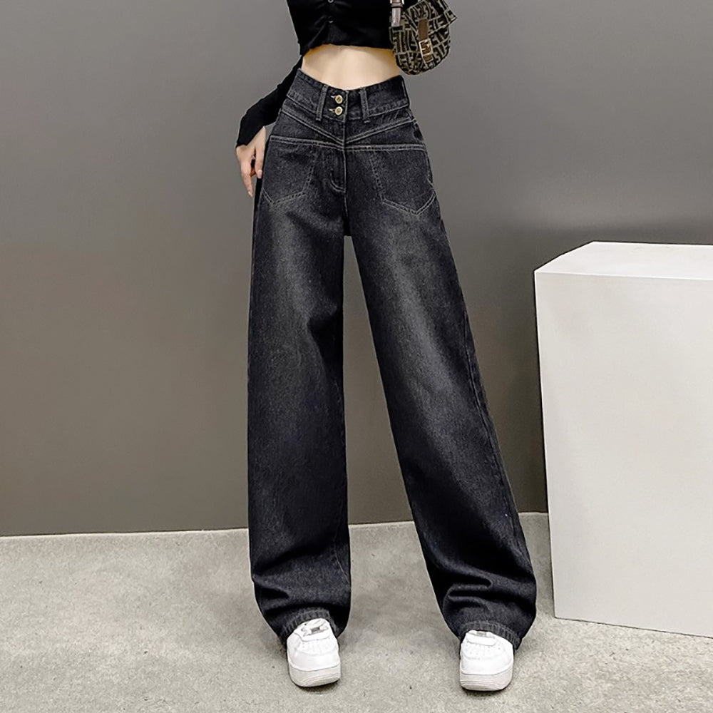Mid-Rise Straight Fit Jeans