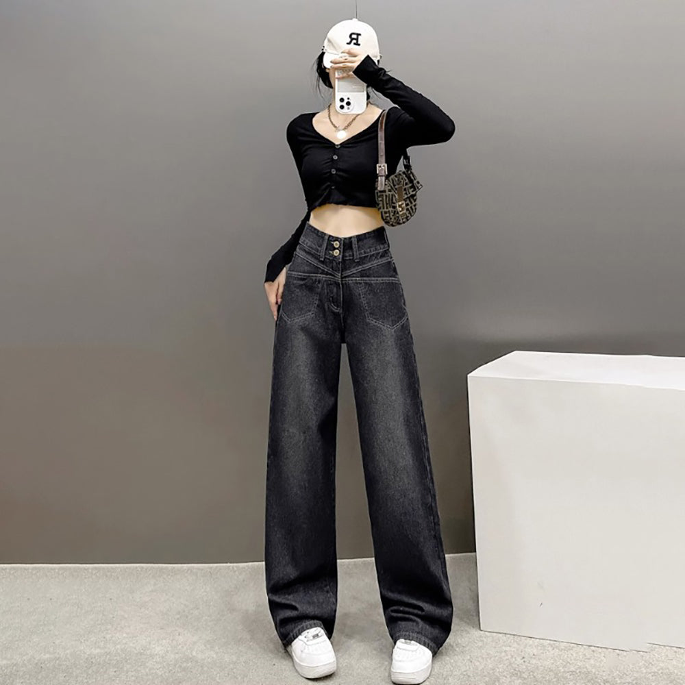 Mid-Rise Straight Fit Jeans