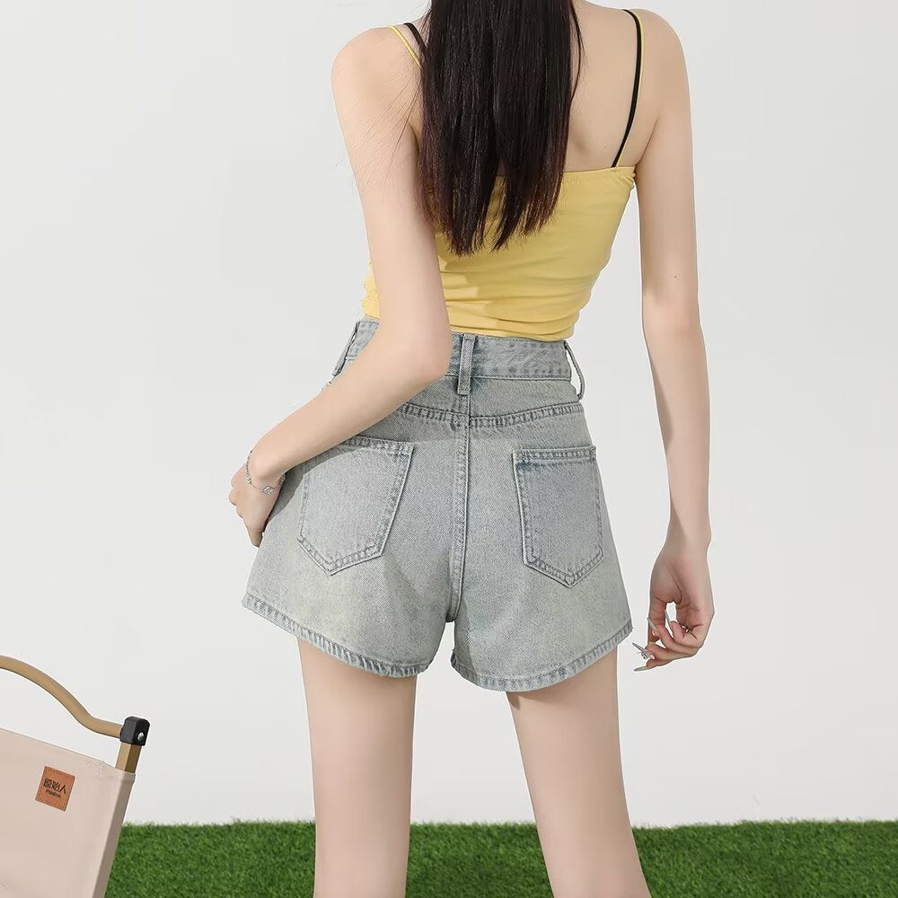 Women Regular Fit Mid-Rise Denim Shorts
