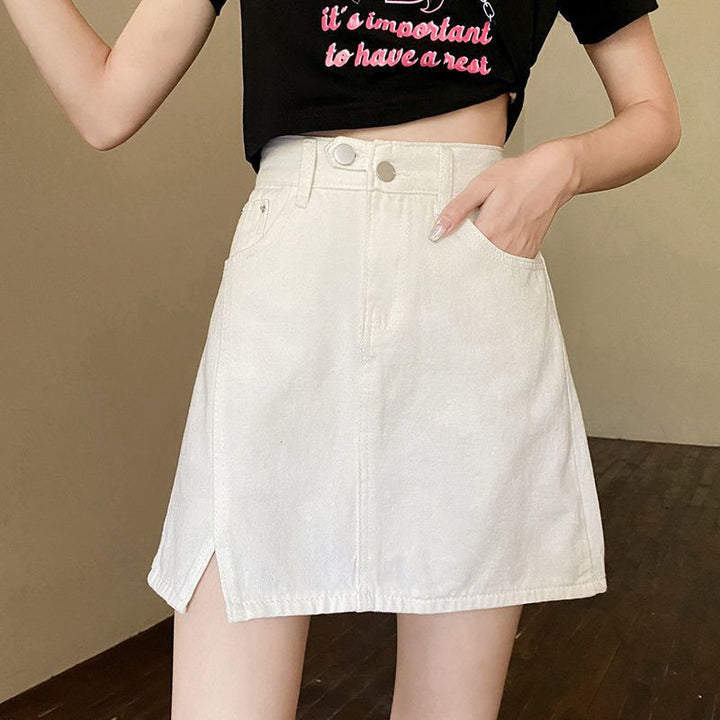 Solid A-Line Skirt