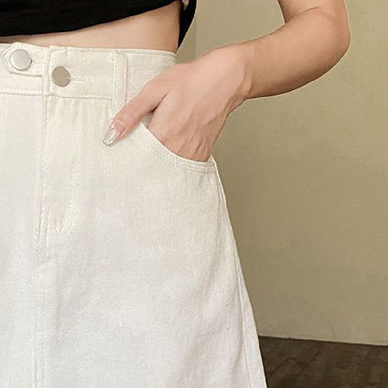 Solid A-Line Skirt