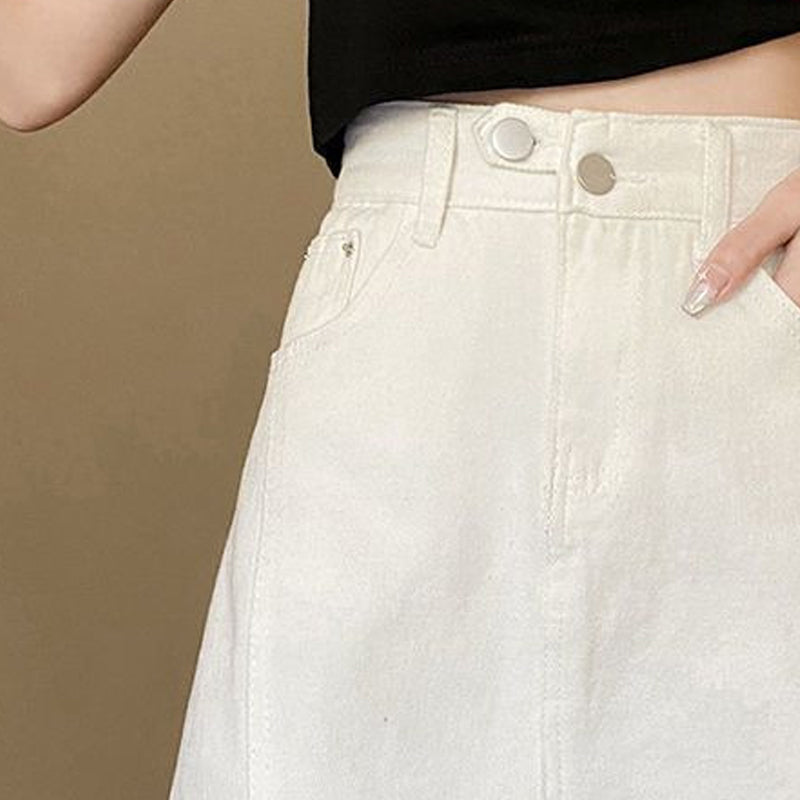Solid A-Line Skirt