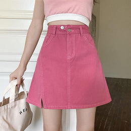Solid A-Line Skirt