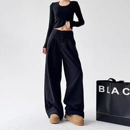 Women Loose Fit Pleated Trousers