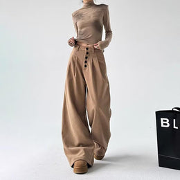 Women Loose Fit Pleated Trousers