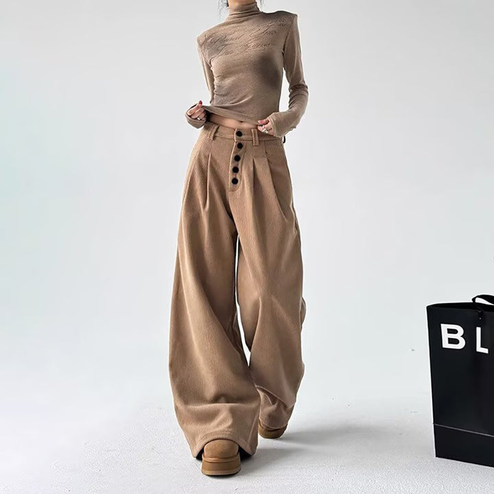 Women Loose Fit Pleated Trousers