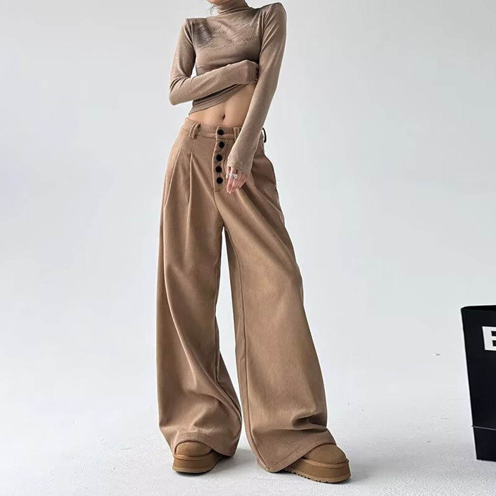 Women Loose Fit Pleated Trousers
