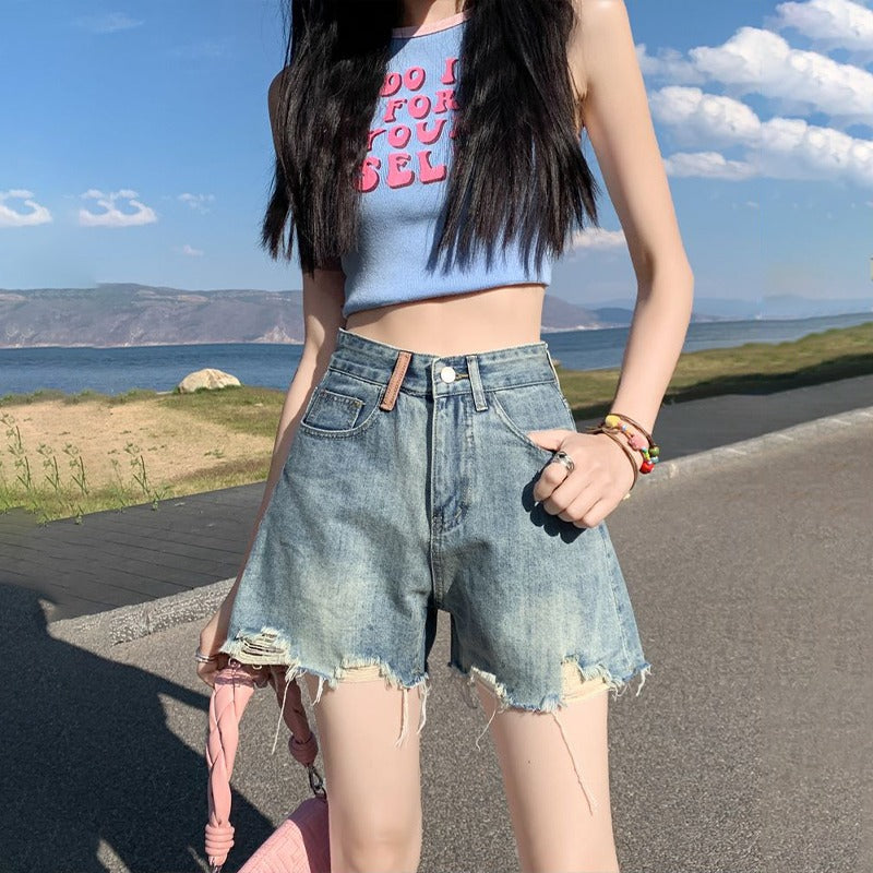 Women Bootcut Highly Distressed Heavy Fade Jeans