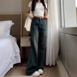 Women Low Distress Light Fade Jeans