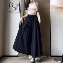 Women Loose Fit Pleated Wide Leg Trousers