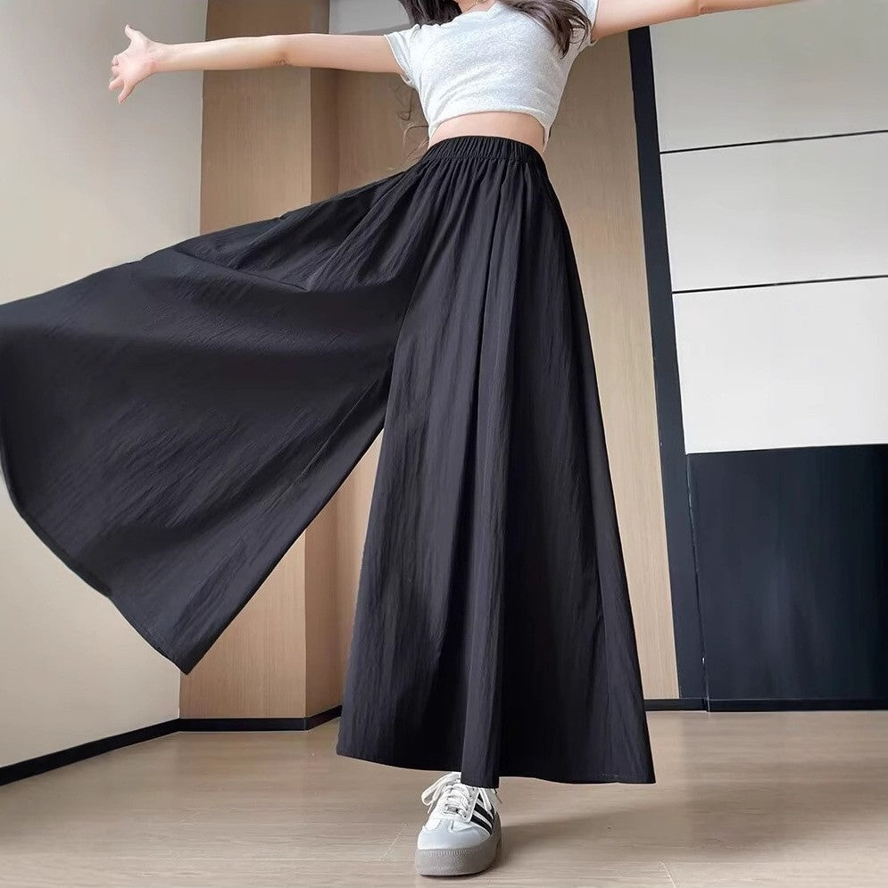 Women Loose Fit Pleated Wide Leg Trousers