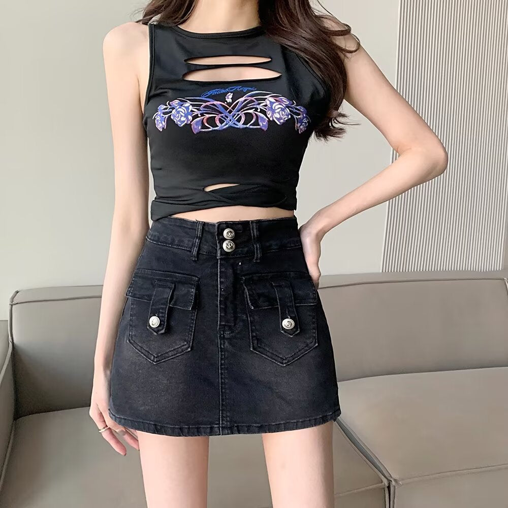 Straight Mini Skirt