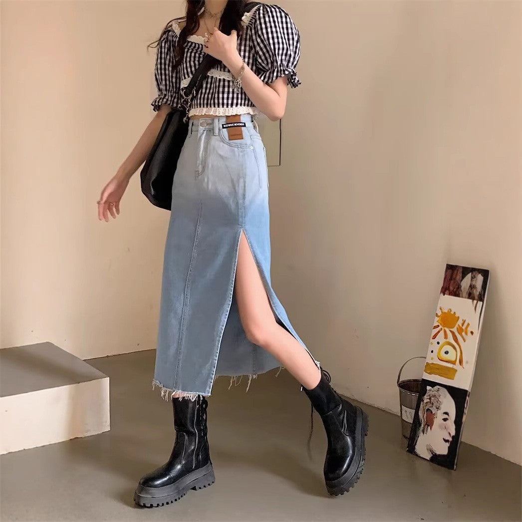 Side Slit Straight Midi Skirt