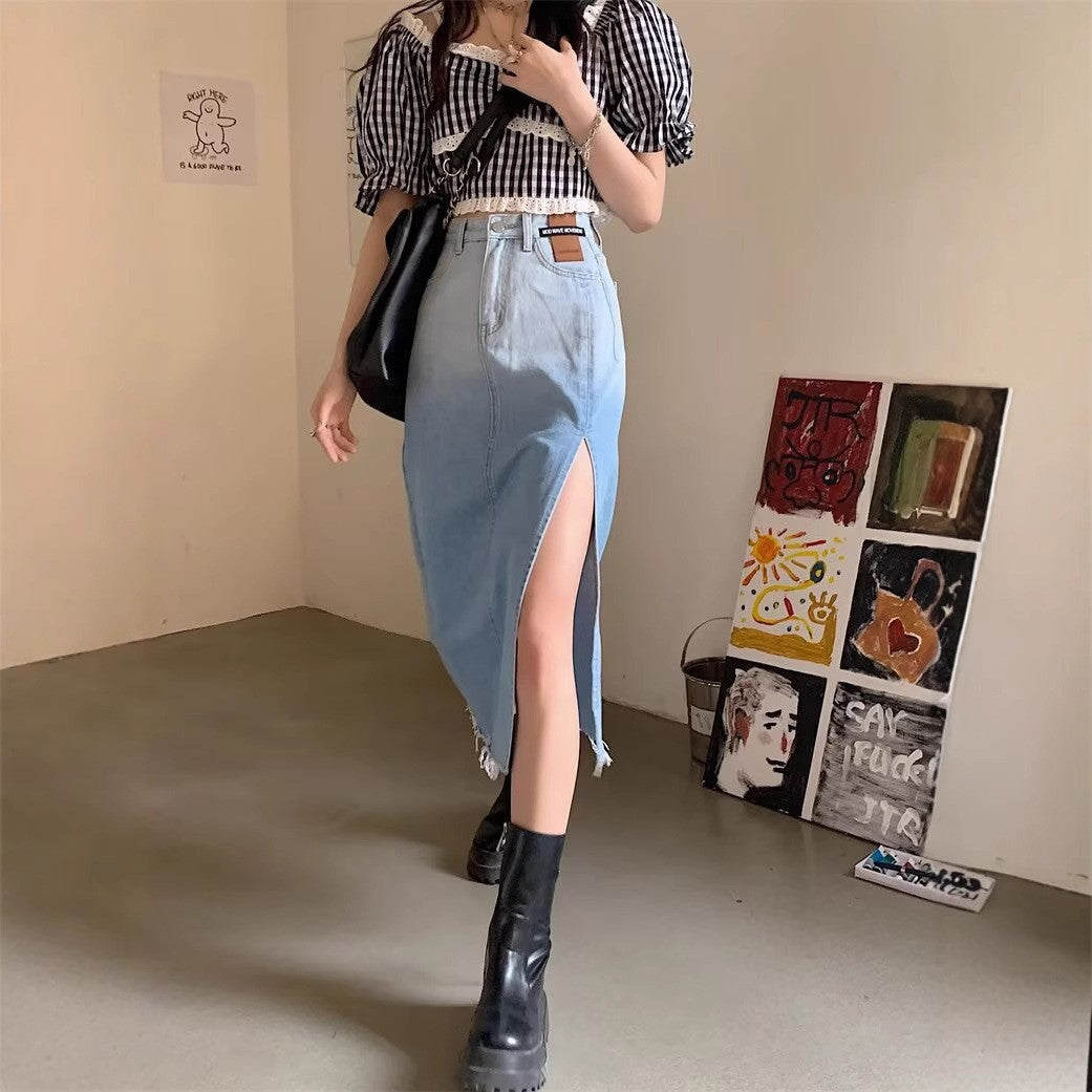 Side Slit Straight Midi Skirt