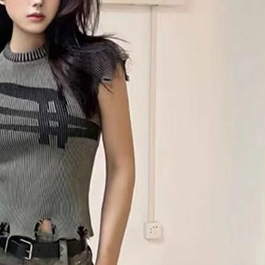 Women Self Design Fitted Top