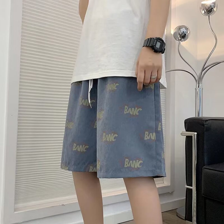 Men Printed Low-Rise Outdoor Denim Shorts