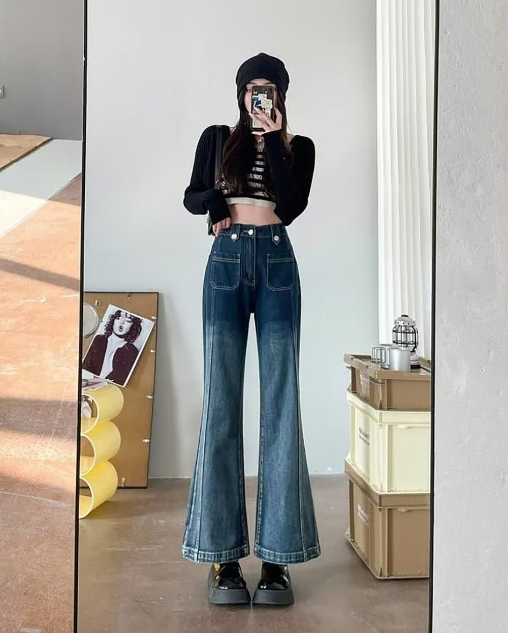 Mid-Rise Bootcut Jeans