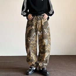 Men Baggy Fit Dark Printed Jeans