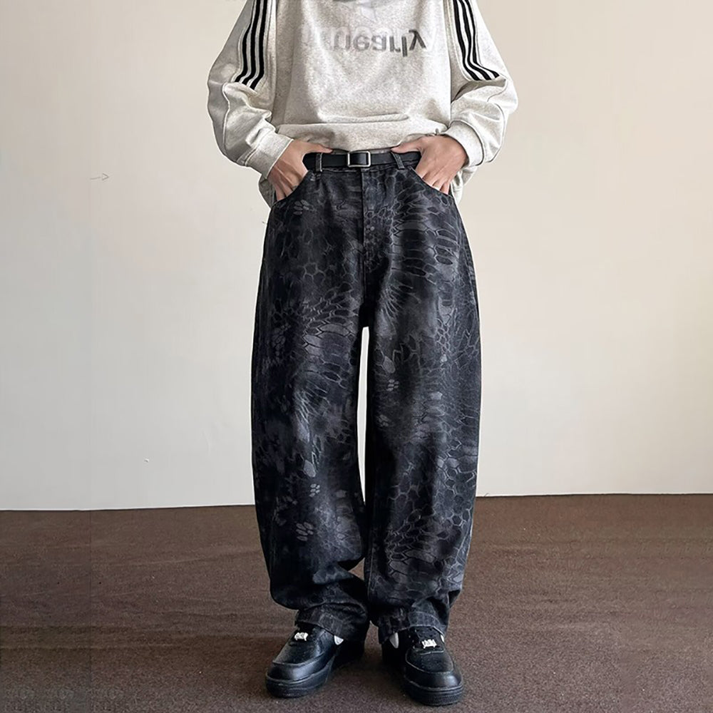Men Boyfriend Fit Light Fade Printed Jeans