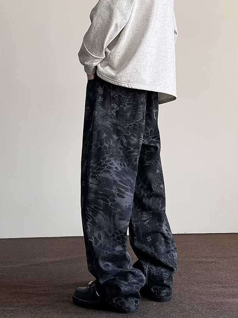 Men Boyfriend Fit Light Fade Printed Jeans