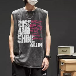 Men Typography Printed Raw Edge T-shirt