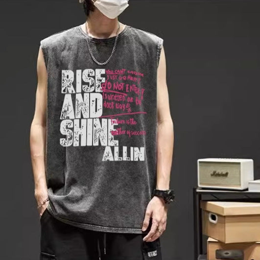 Men Typography Printed Raw Edge T-shirt