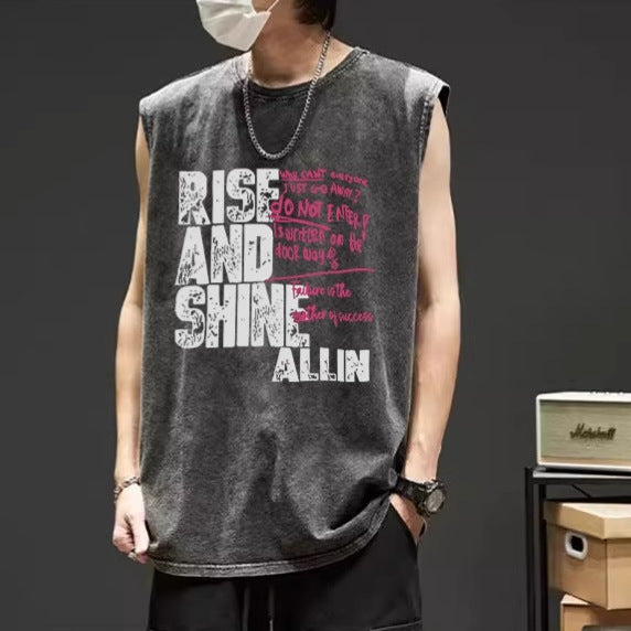 Men Typography Printed Raw Edge T-shirt