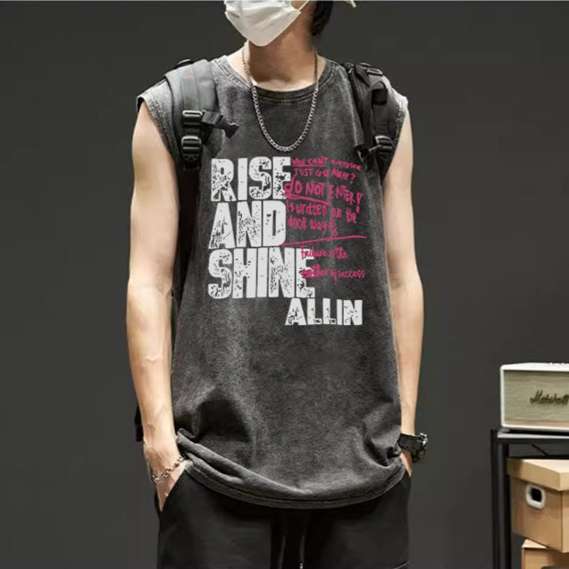 Men Typography Printed Raw Edge T-shirt