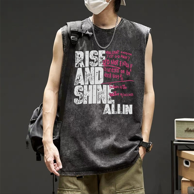 Men Typography Printed Raw Edge T-shirt