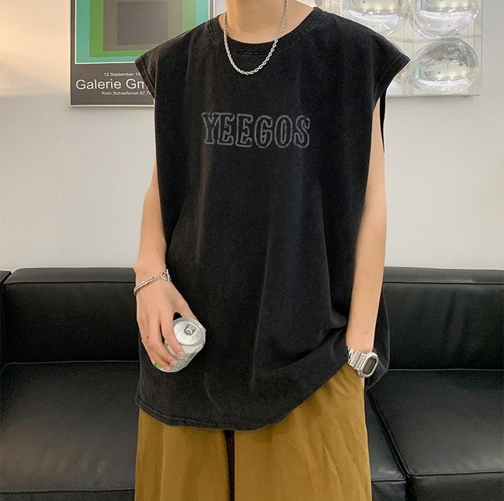 Typography Printed Round Neck Oversized Cotton T-shirt