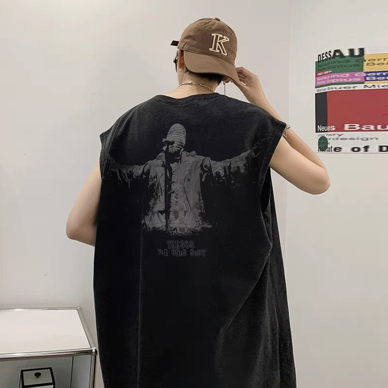 Typography Printed Round Neck Oversized Cotton T-shirt