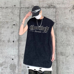 Typography Printed Round Neck Oversized T-shirt