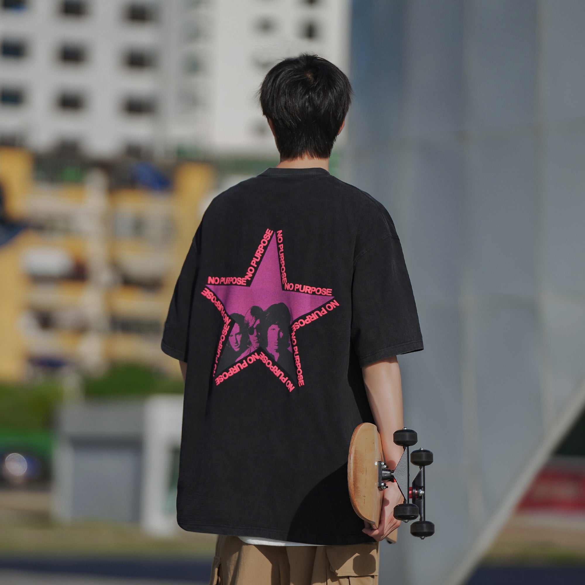 Graphic Printed Round Neck Oversized T-shirt