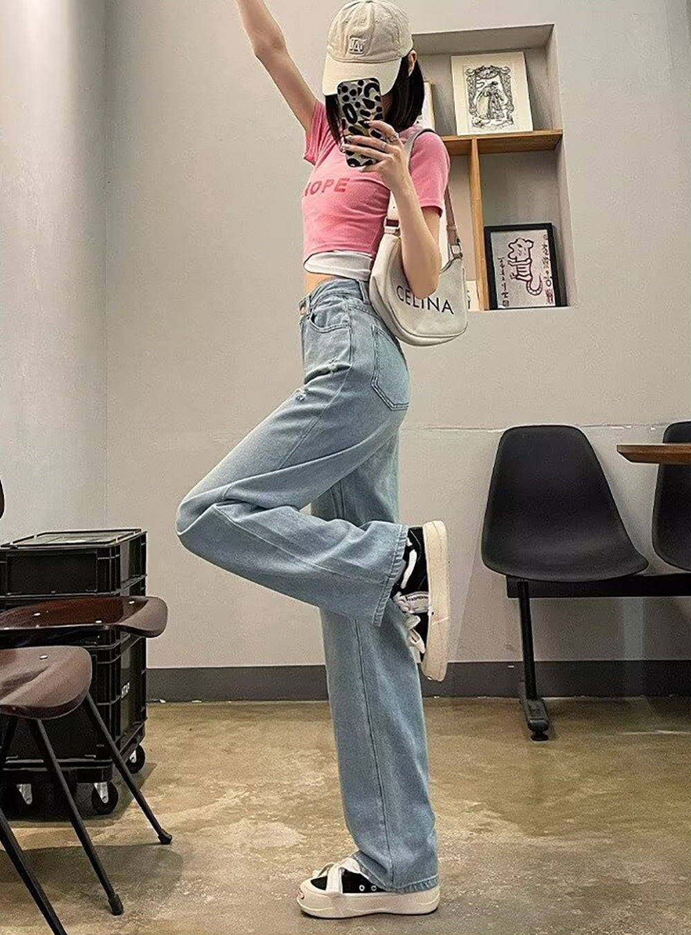 Mid-Rise Mom Fit Jeans