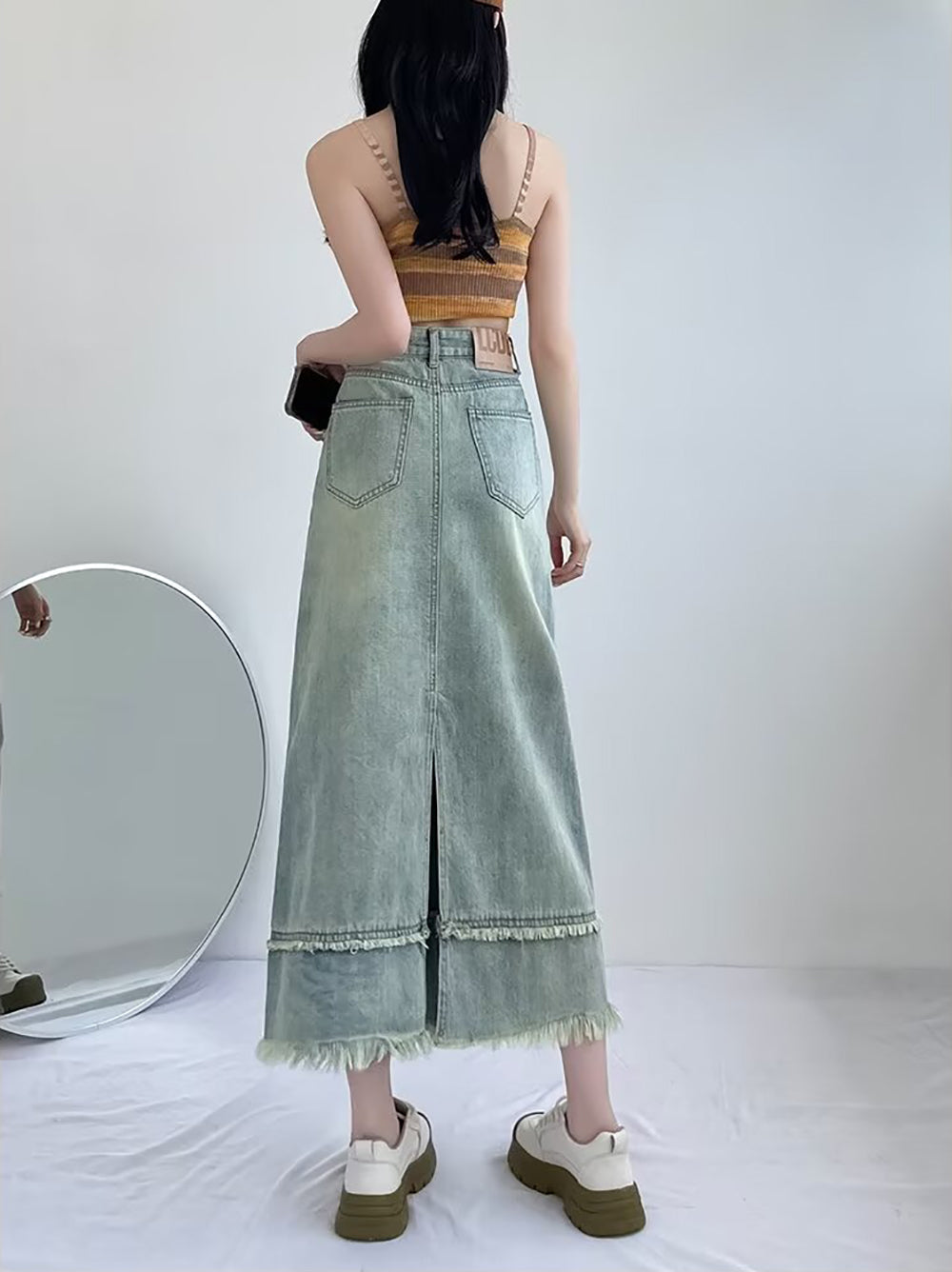 Women A-Line Midi Skirt