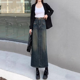 Back Slit Maxi Skirt